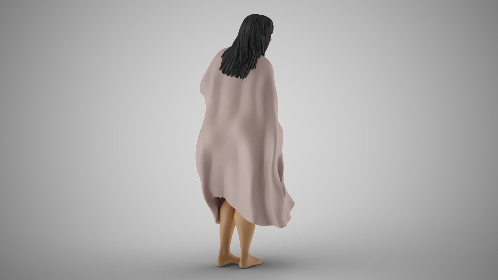 Lonely Middle Aged Woman 3D print model_8