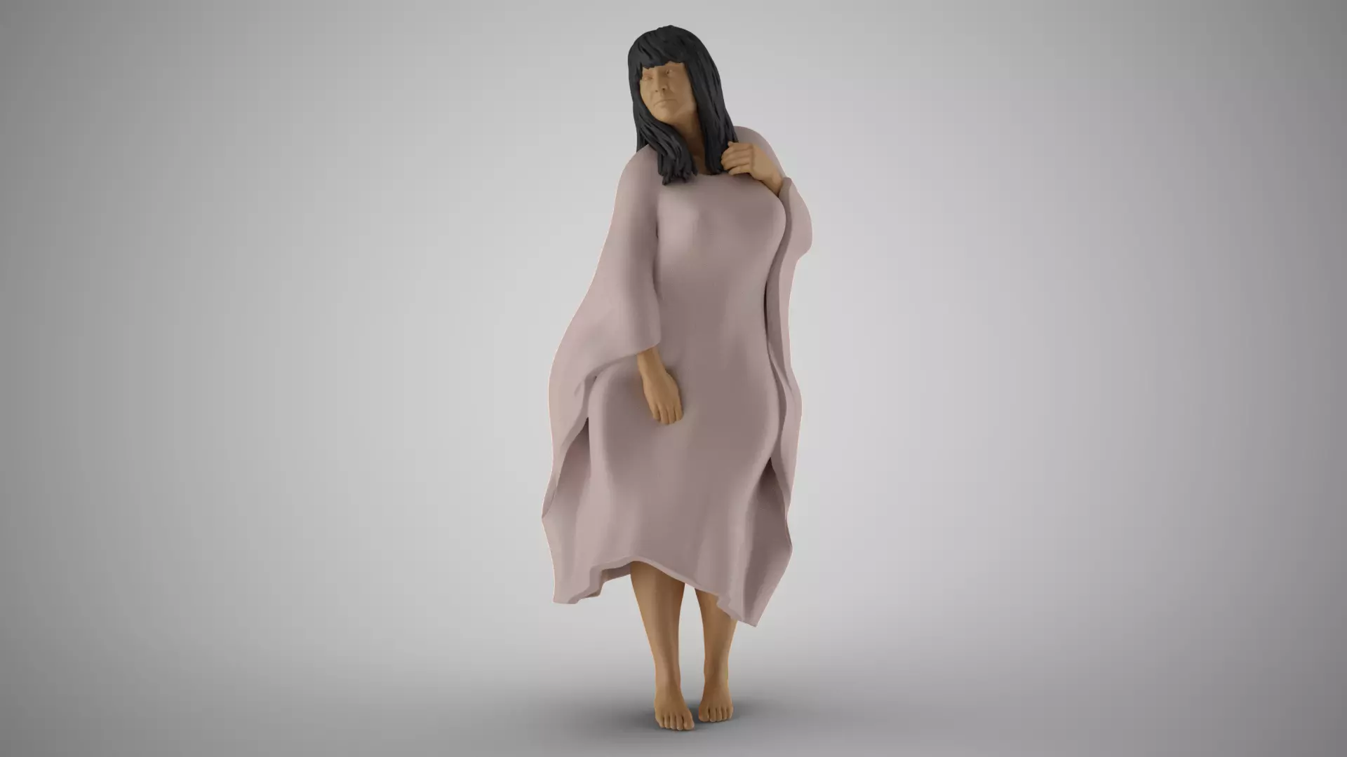 Lonely Middle Aged Woman 3D print model_0