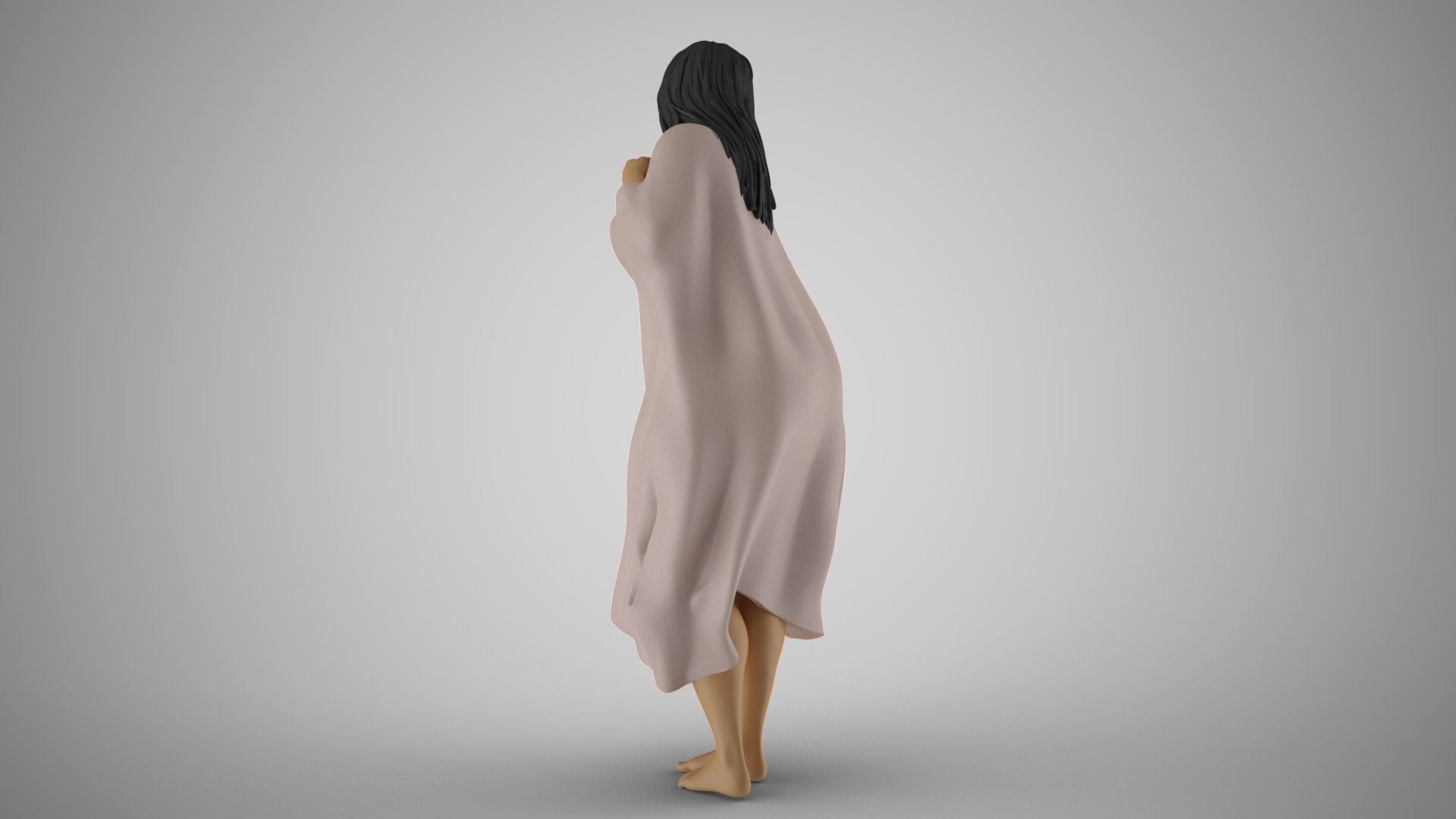 Lonely Middle Aged Woman 3D print model_6