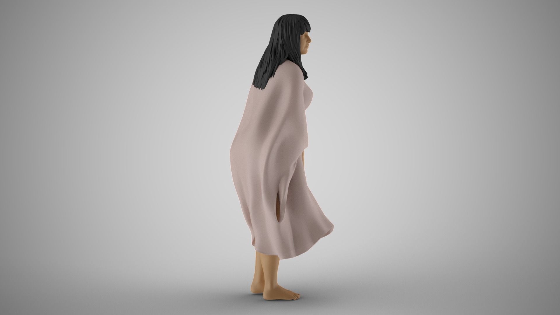 Lonely Middle Aged Woman 3D print model_9