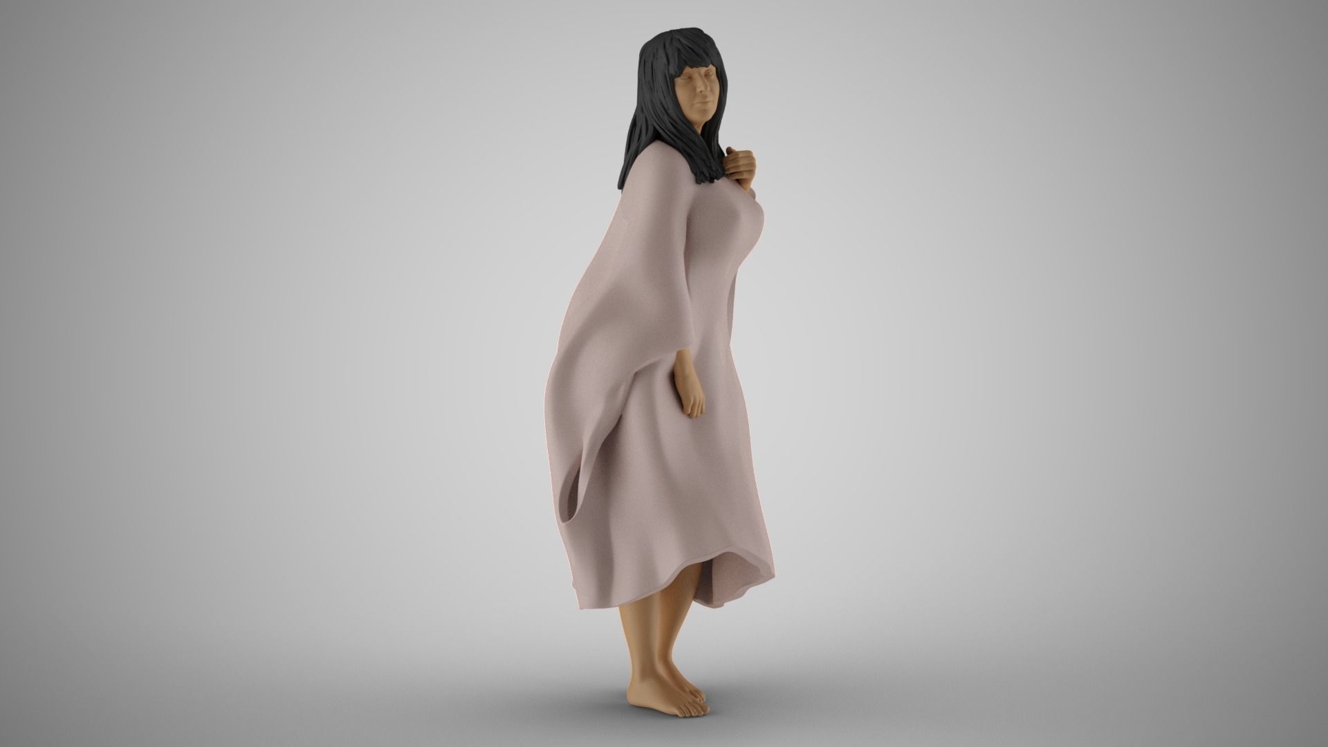 Lonely Middle Aged Woman 3D print model_10