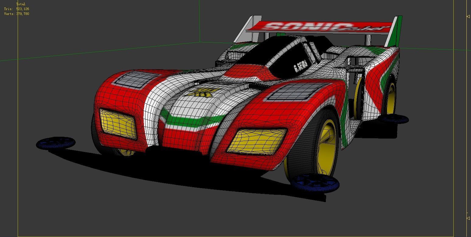 3DMAX2018 4WD CAR racing 3D model-YSZS 3D model_8