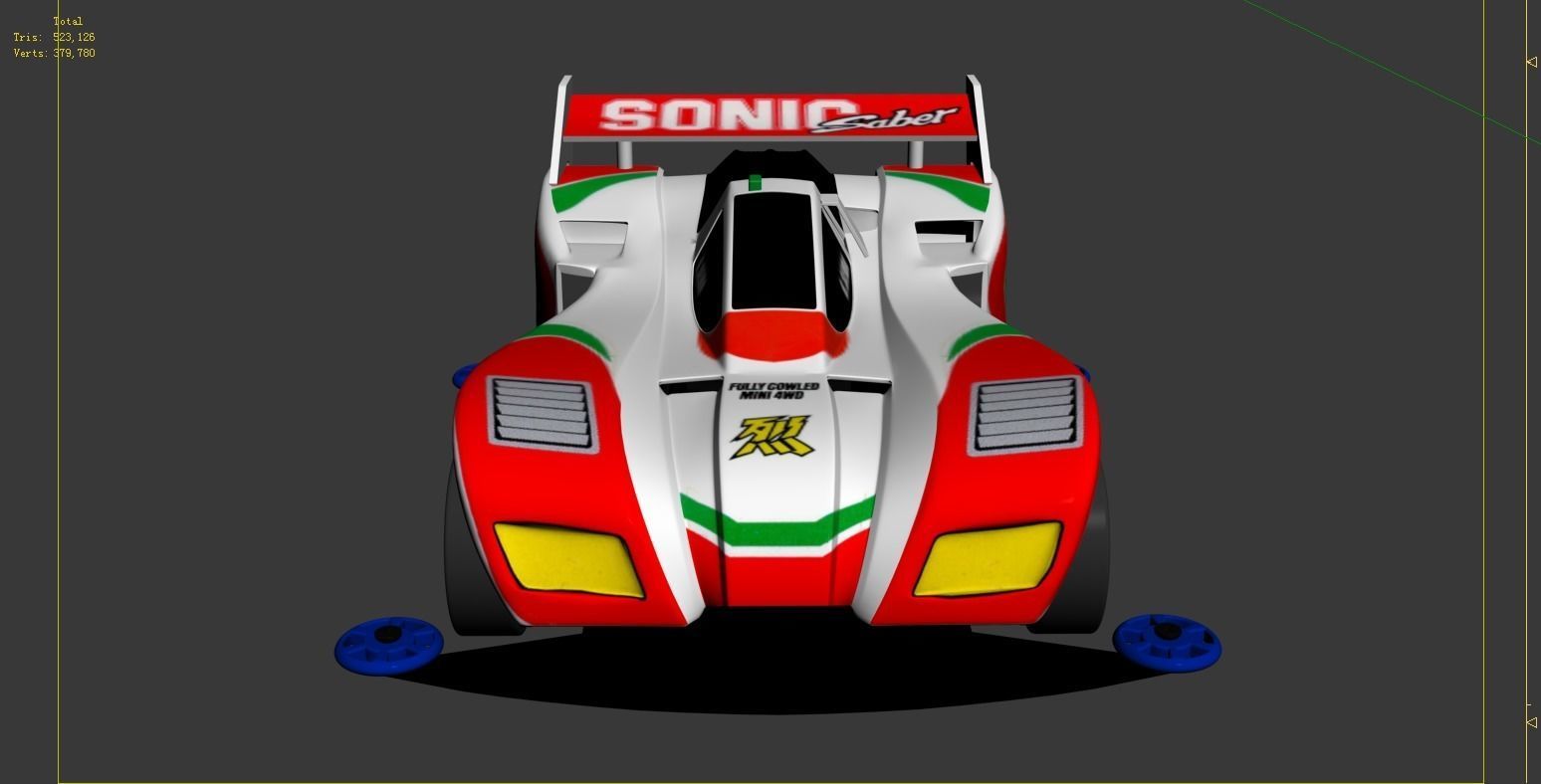 3DMAX2018 4WD CAR racing 3D model-YSZS 3D model_4