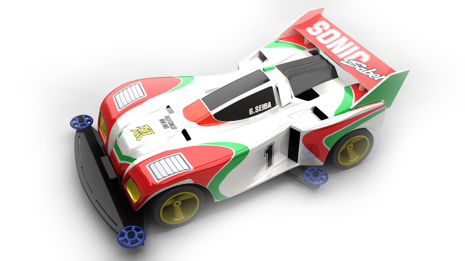 3DMAX2018 4WD CAR racing 3D model-YSZS 3D model_1