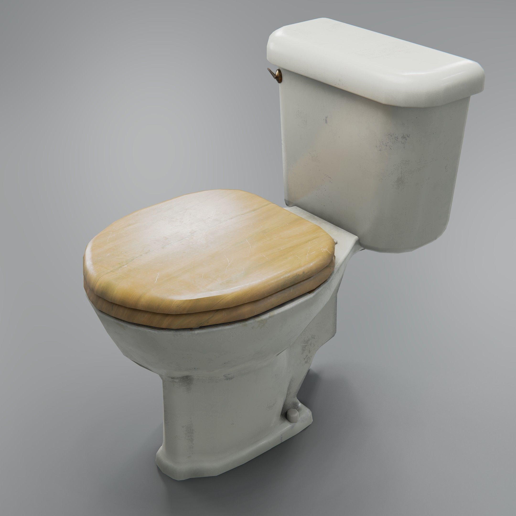 Grungy Toilet Low-poly 3D model_2