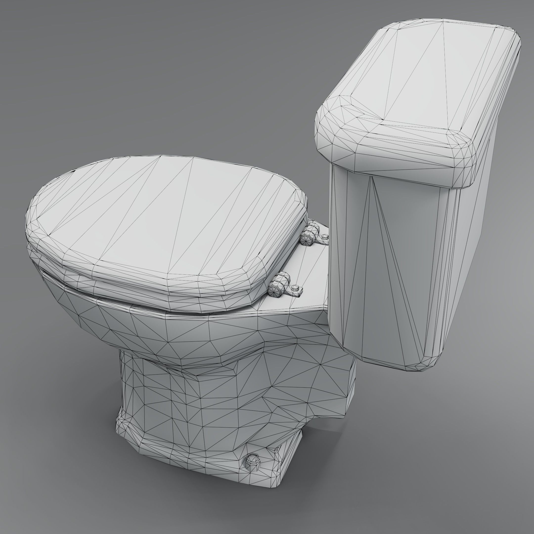 Grungy Toilet Low-poly 3D model_10