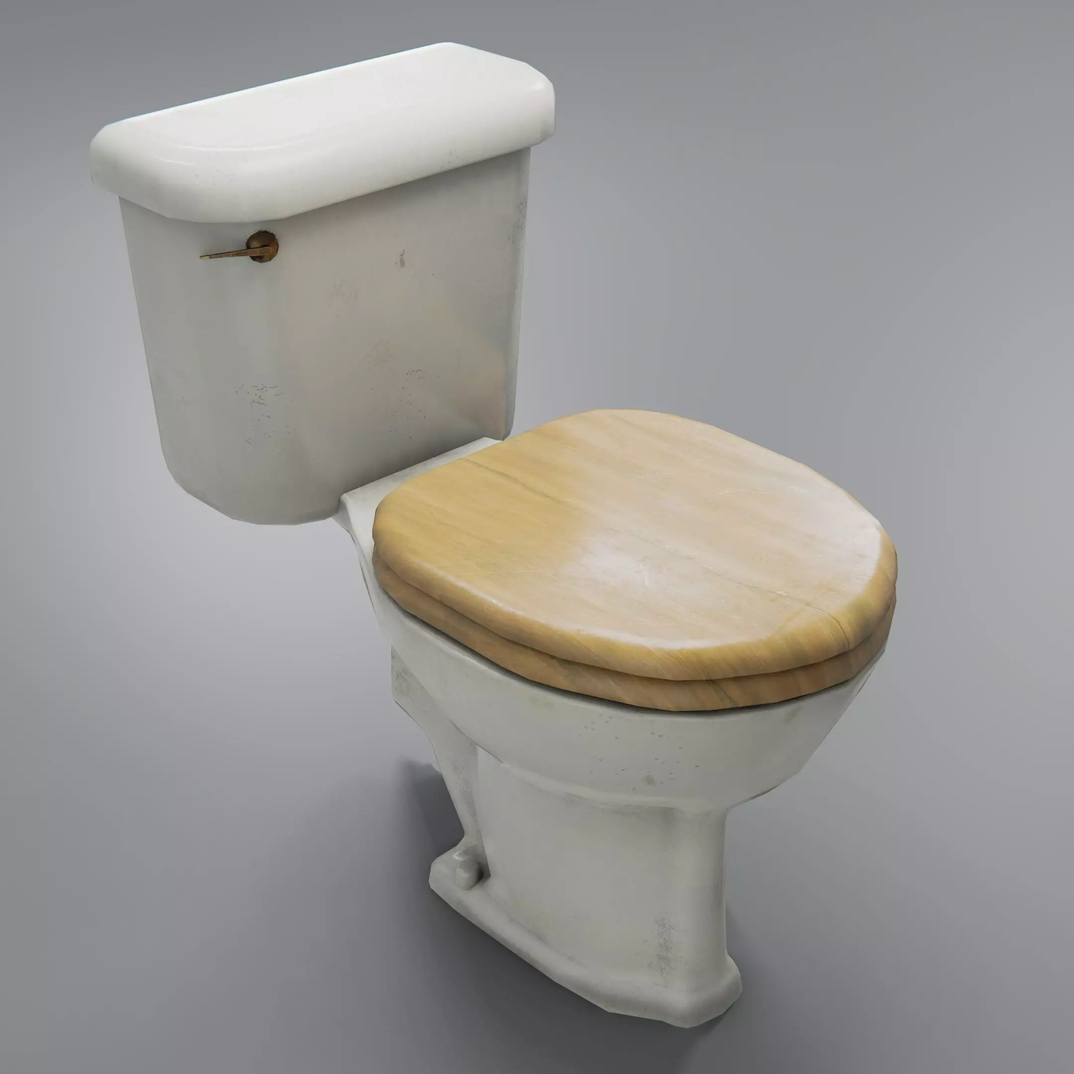 Grungy Toilet Low-poly 3D model_0