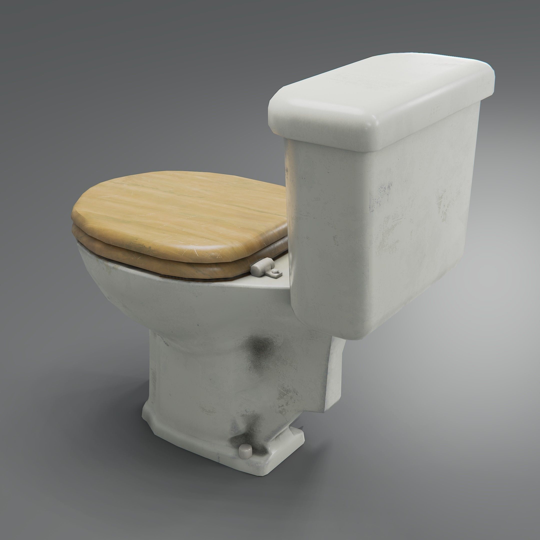 Grungy Toilet Low-poly 3D model_3
