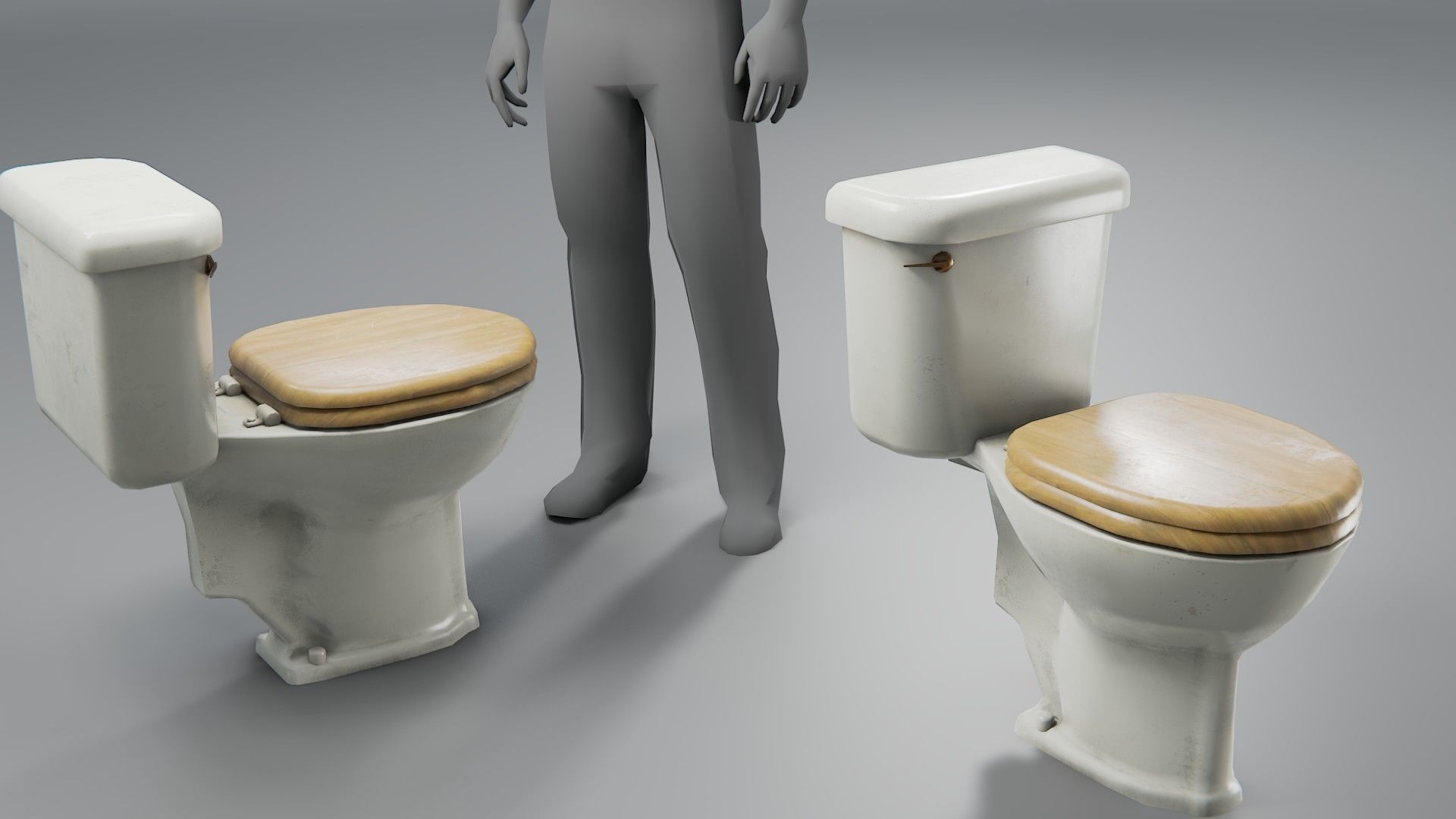Grungy Toilet Low-poly 3D model_7
