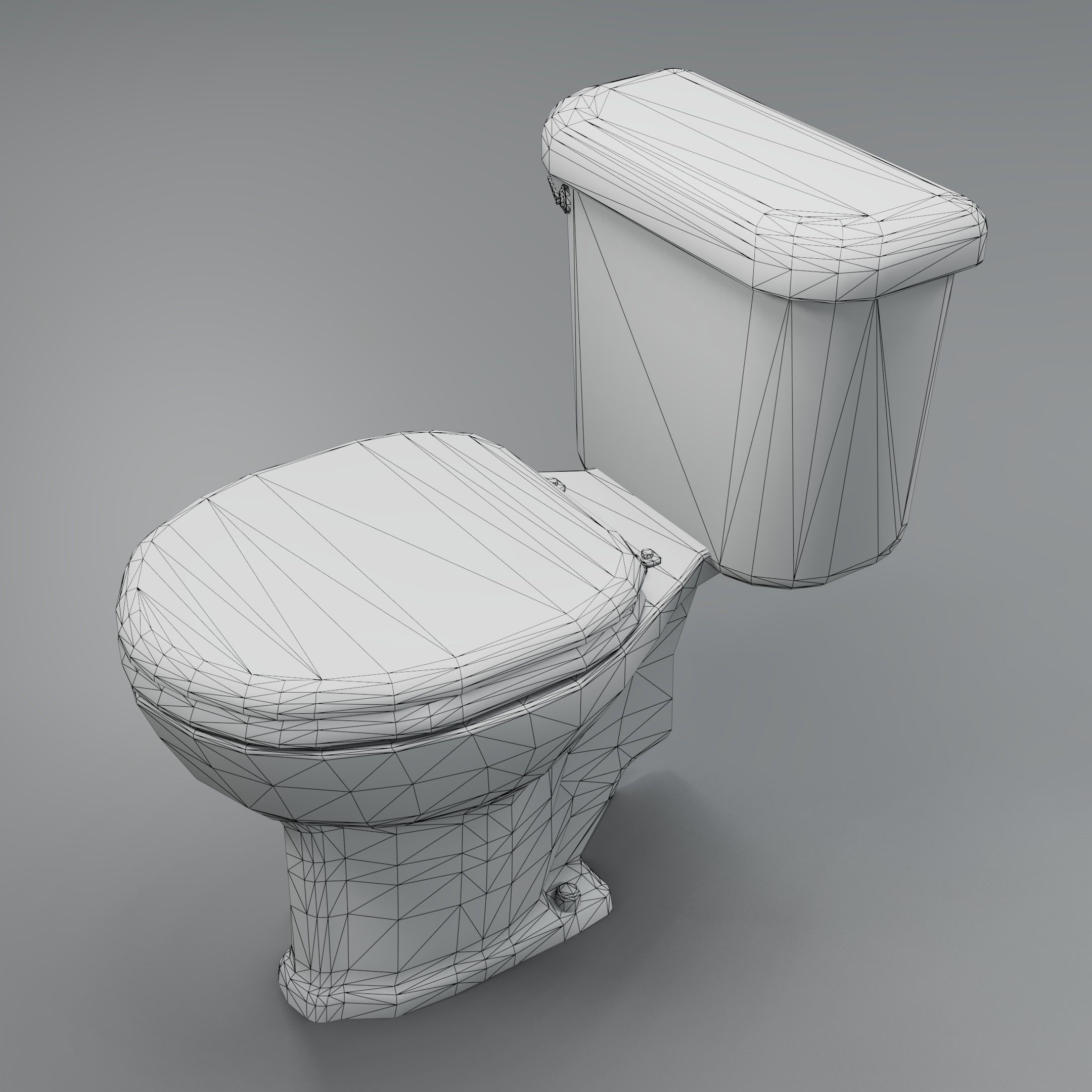 Grungy Toilet Low-poly 3D model_9