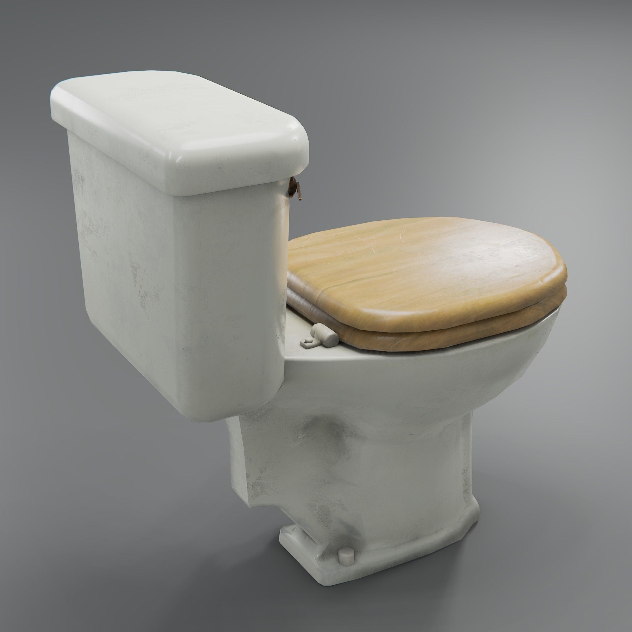 Grungy Toilet Low-poly 3D model_4