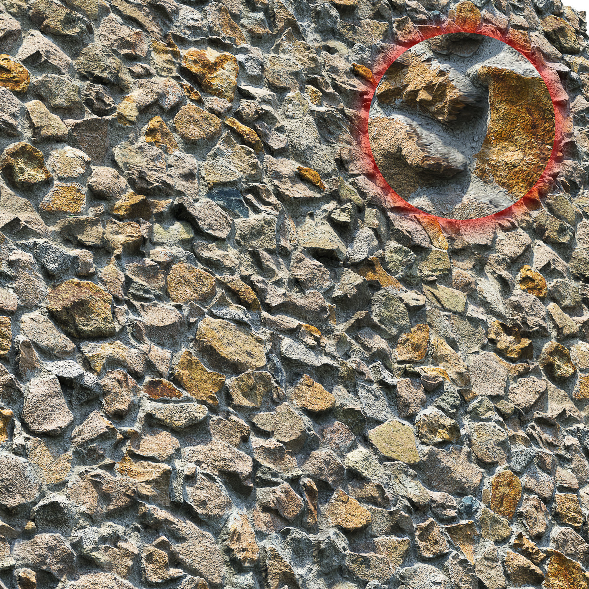Ultra realistic Decorative stone wall geometry 5 3D model_1
