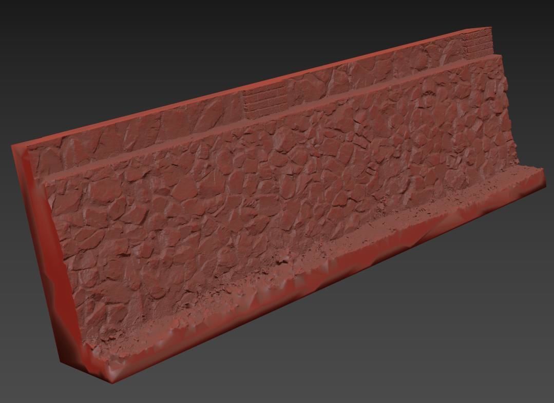 Ultra realistic Decorative stone wall geometry 5 3D model_10