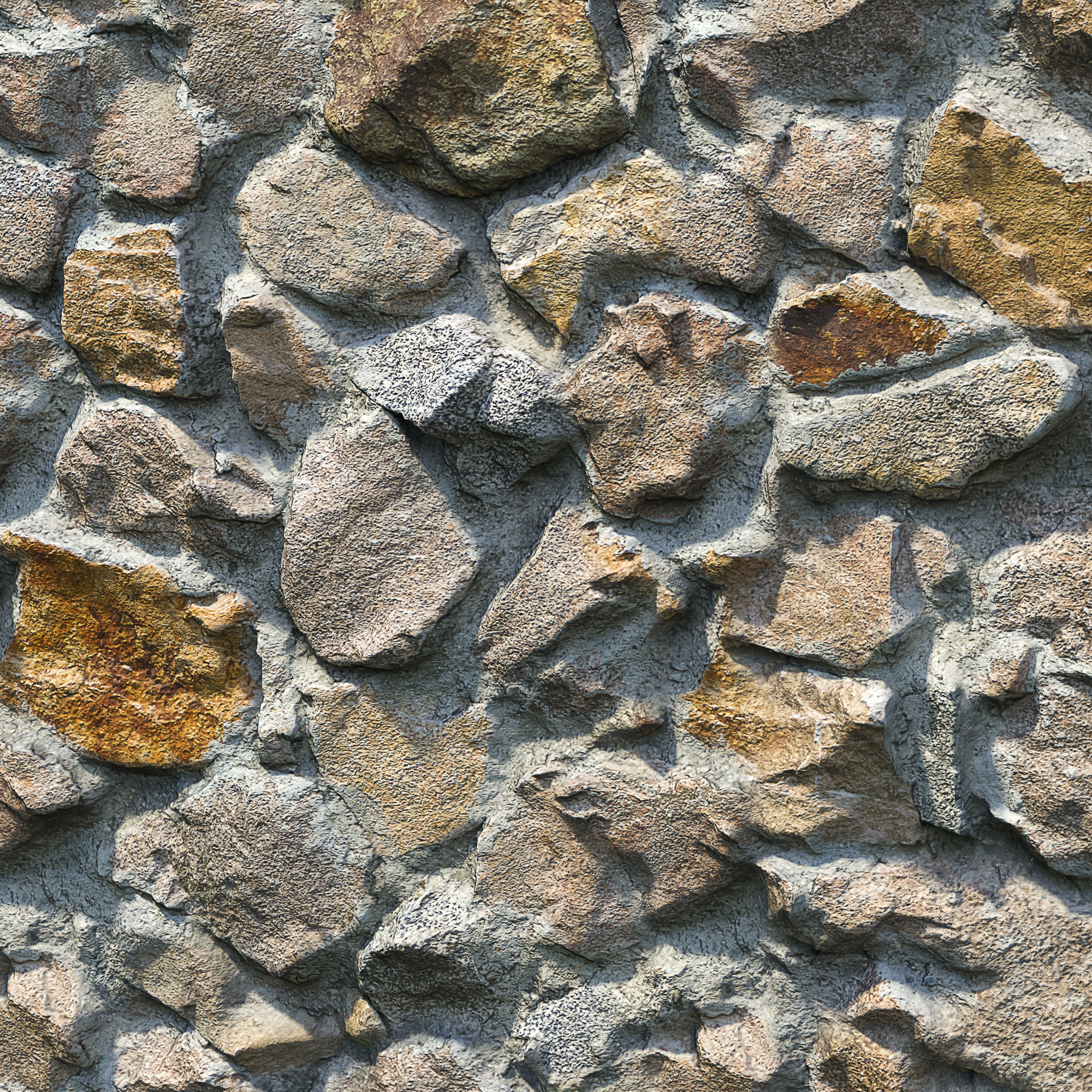 Ultra realistic Decorative stone wall geometry 5 3D model_2