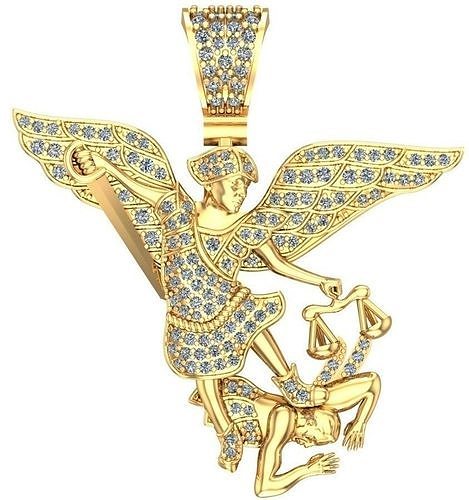 Archangel Michael Bas-Relief 3D print model pendant 3D print model