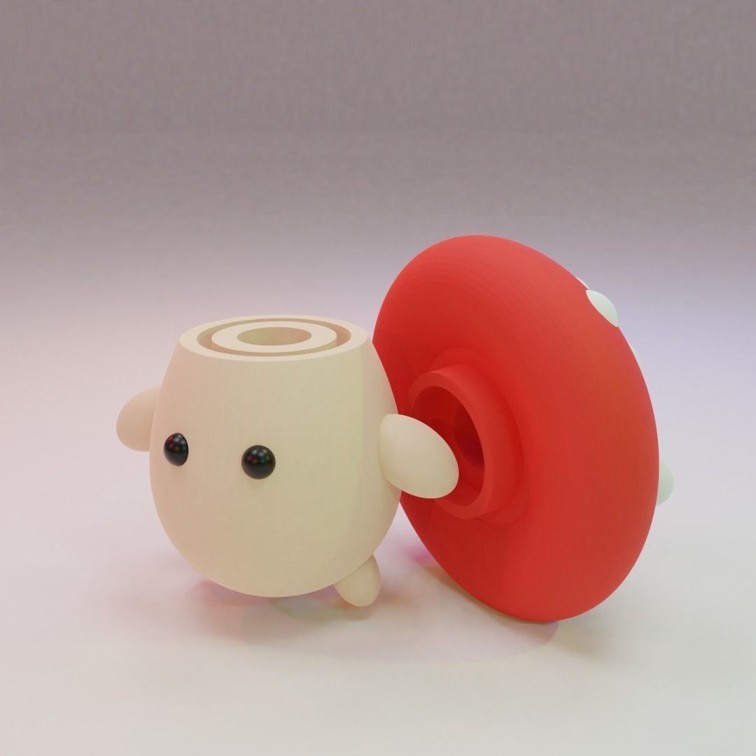 MUSHROOM TOOTHPASTE CAP TOPPER 3D print model_2