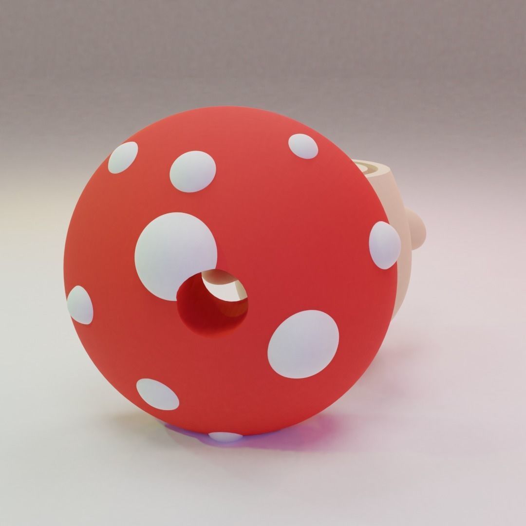 MUSHROOM TOOTHPASTE CAP TOPPER 3D print model_3