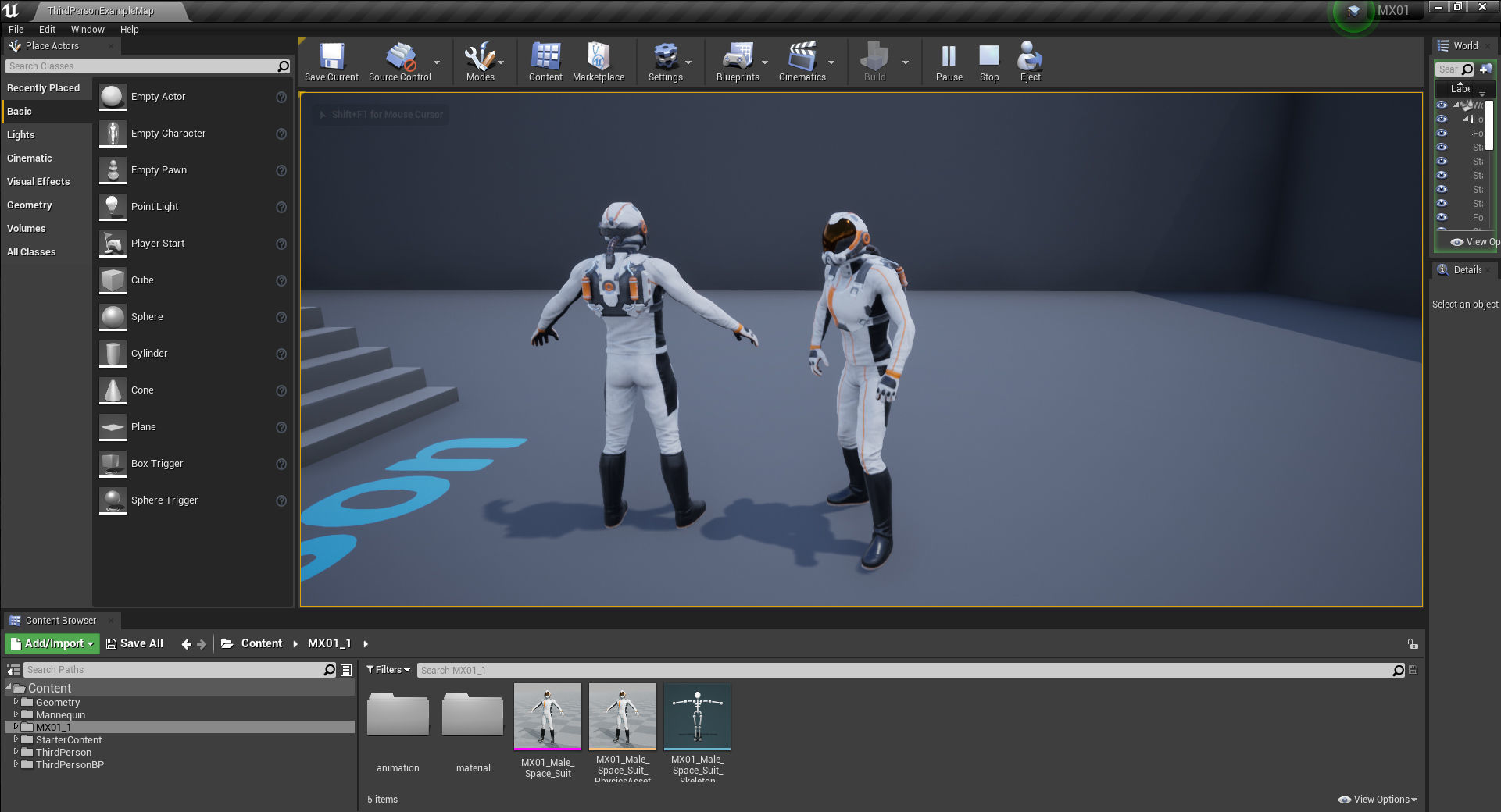 MX01 Male Space Suit White LITE VERSION Low-poly 3D model_13