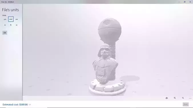 Dart Vader Tall 3D Print Lamp 