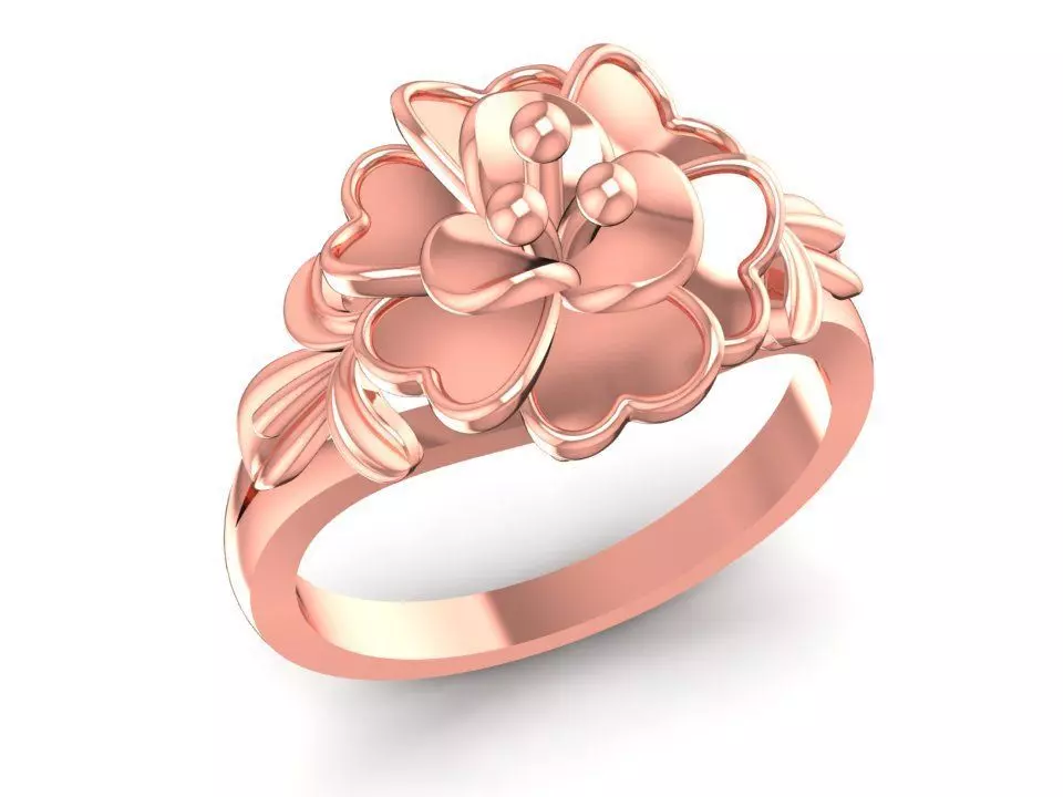 Artistic 3D Floral Flower Ring Women Jewelry 622 3D print model