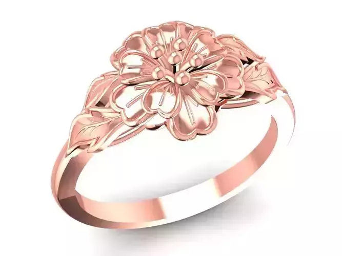 Floral Flower Design Women Ring 625 3D print model