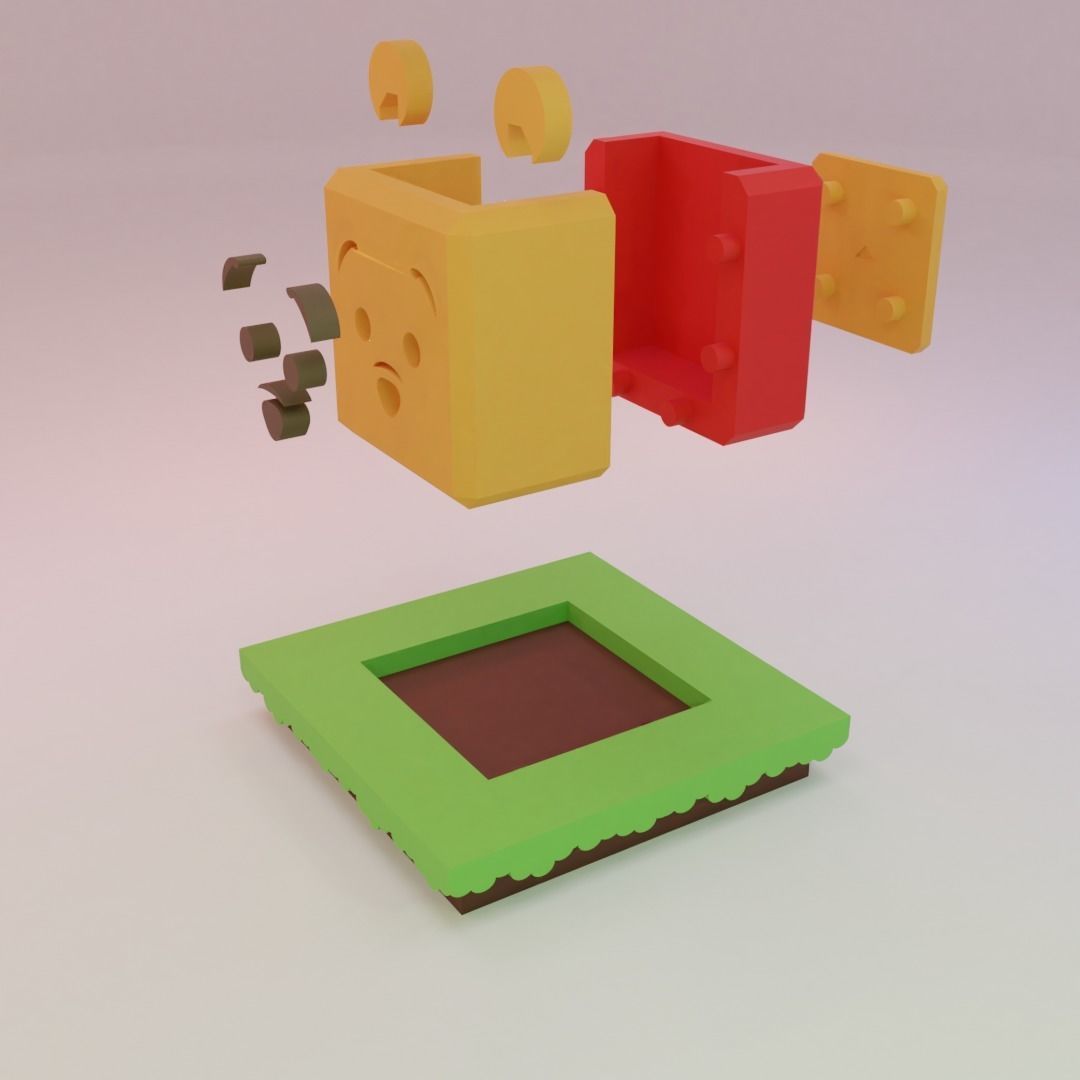 TSUM TSUM PLANTER BOX WINNIE THE POOH 3D print model_1