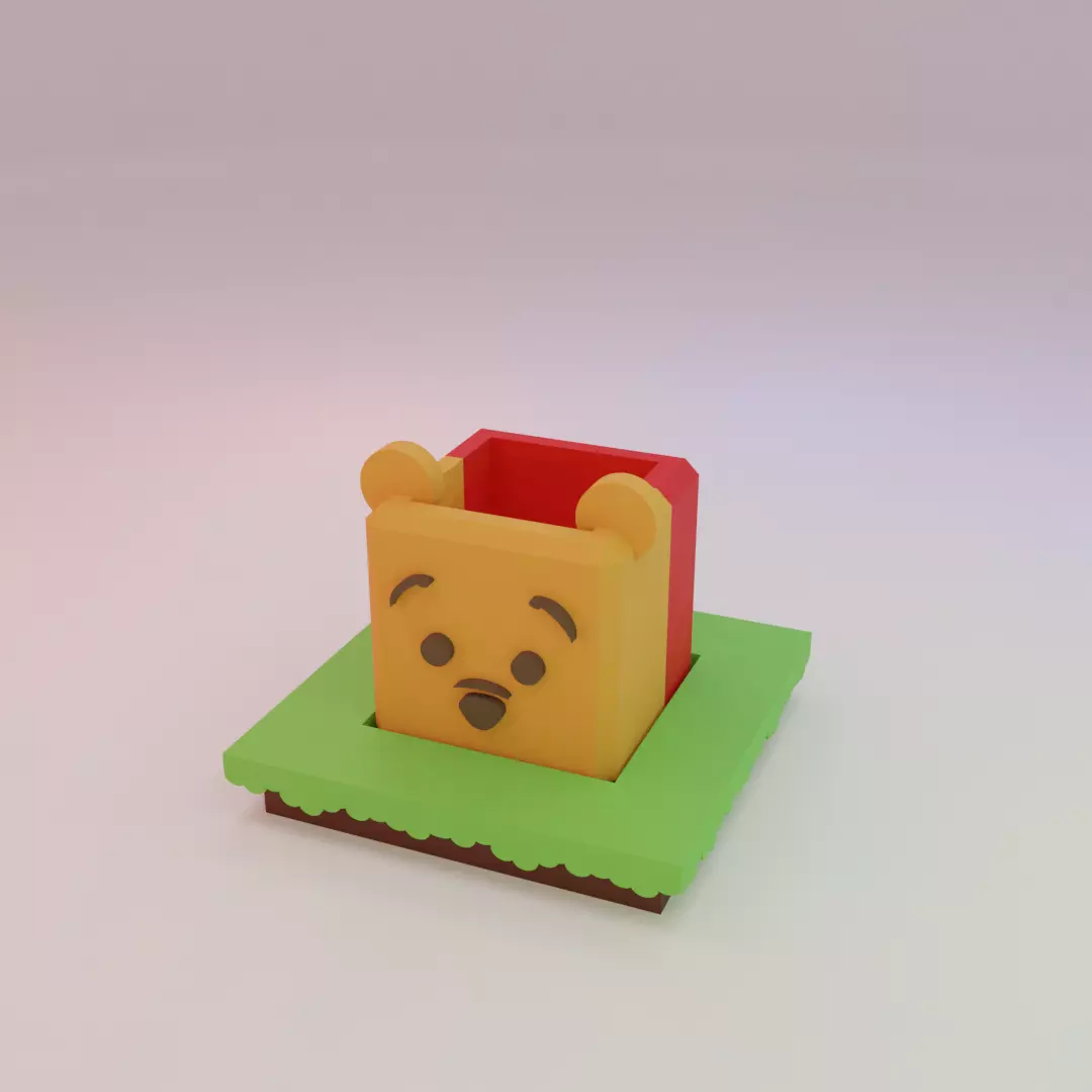TSUM TSUM PLANTER BOX WINNIE THE POOH 3D print model_0