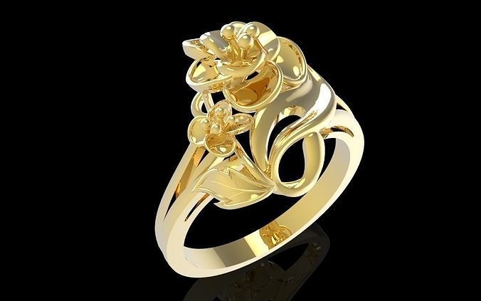 Flower ring 629 3D print model