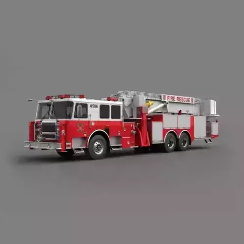 Fire Truck   Red 3D model