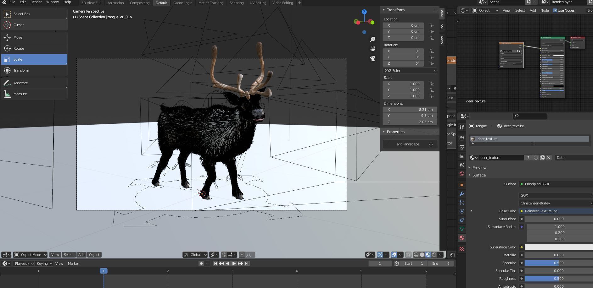 Fur Reindeer Rigged Blender  Low-poly 3D model_24