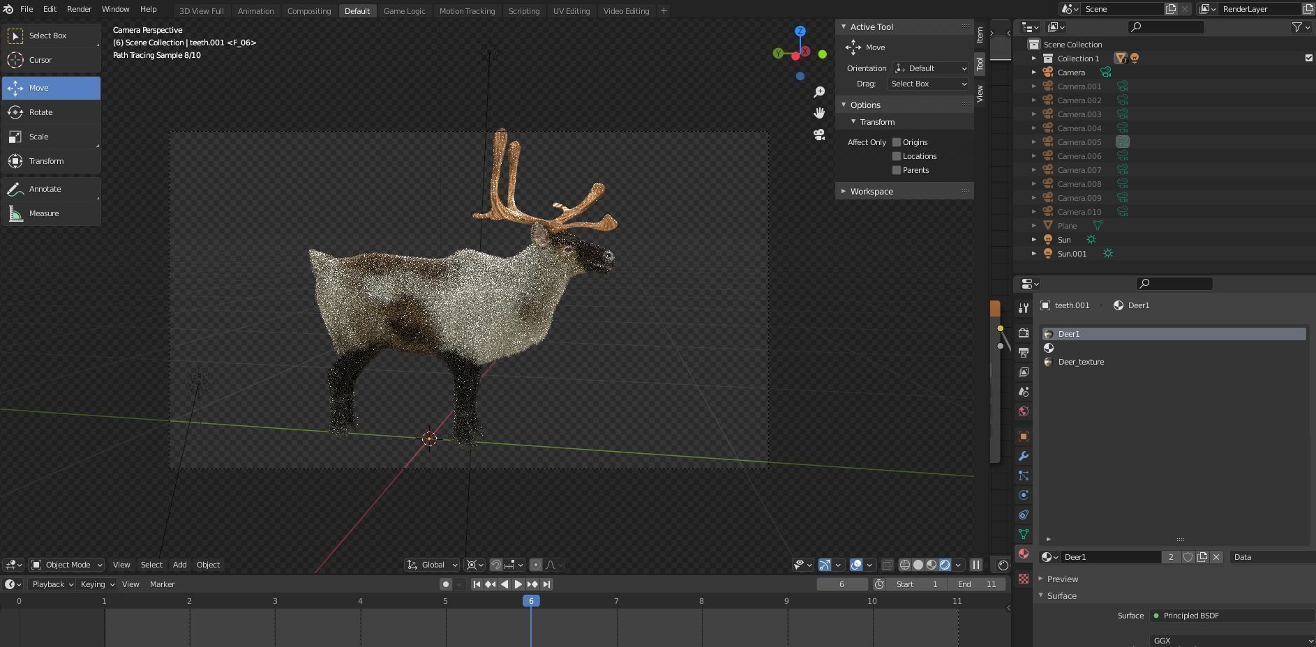 Fur Reindeer Rigged Blender  Low-poly 3D model_21