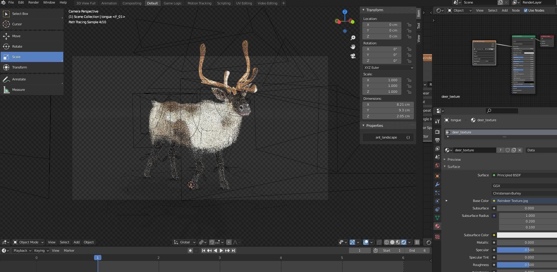Fur Reindeer Rigged Blender  Low-poly 3D model_23
