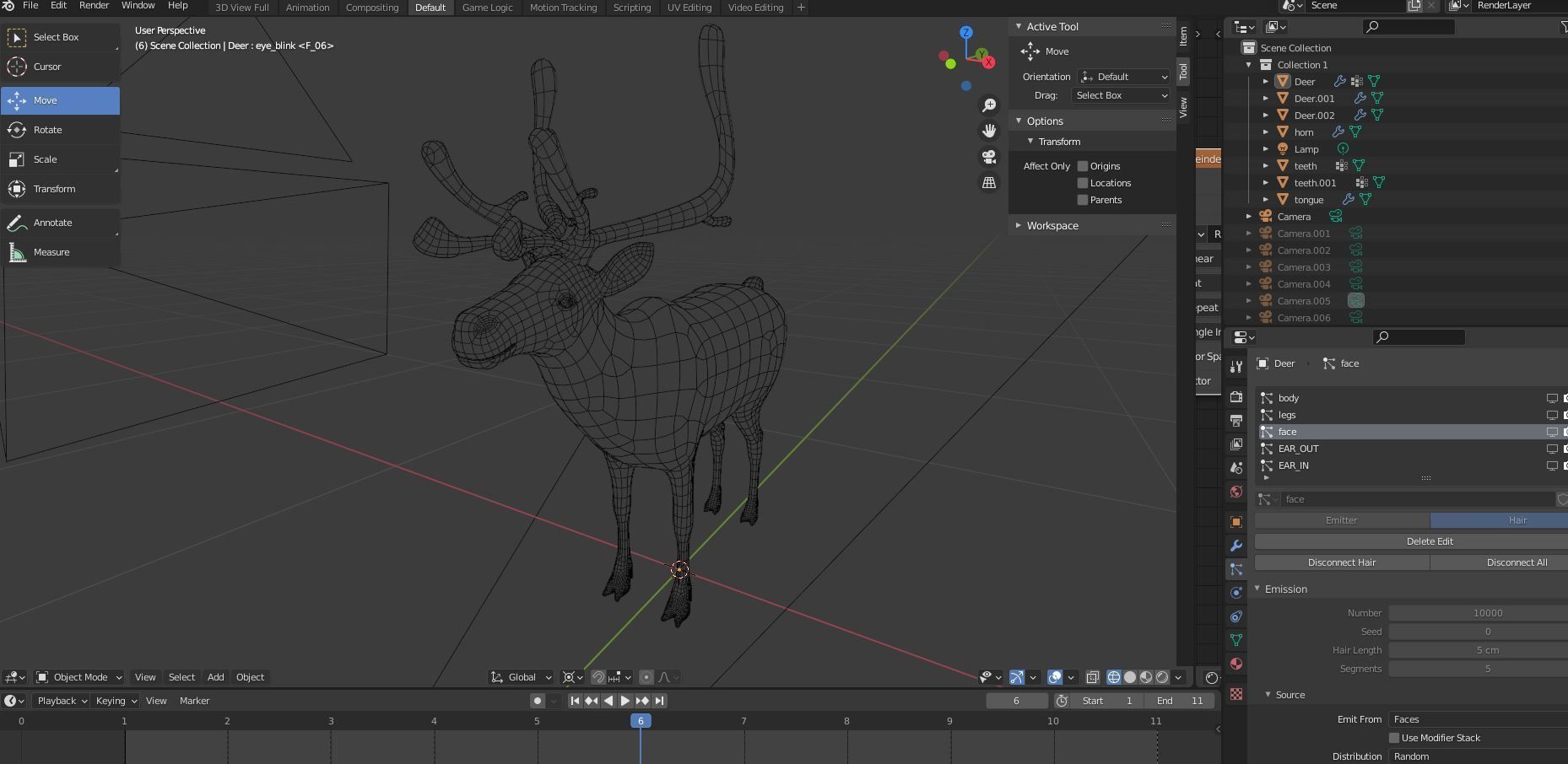 Fur Reindeer Rigged Blender  Low-poly 3D model_22