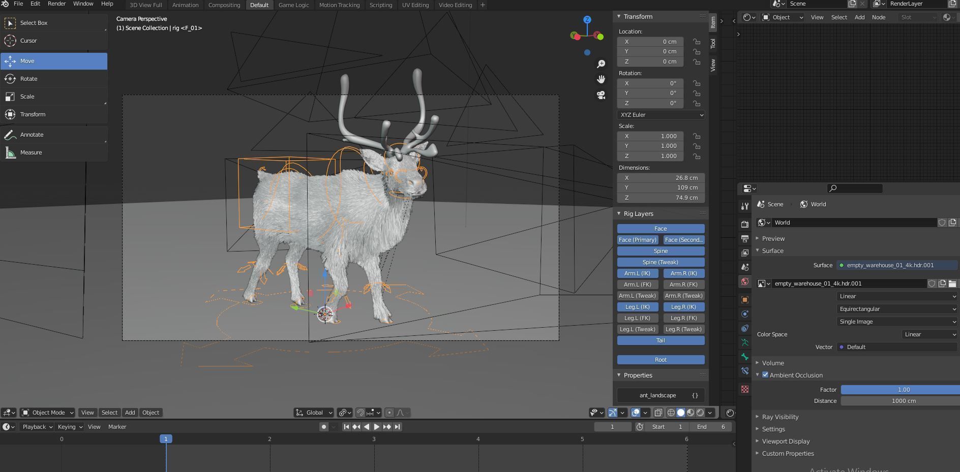 Fur Reindeer Rigged Blender  Low-poly 3D model_26