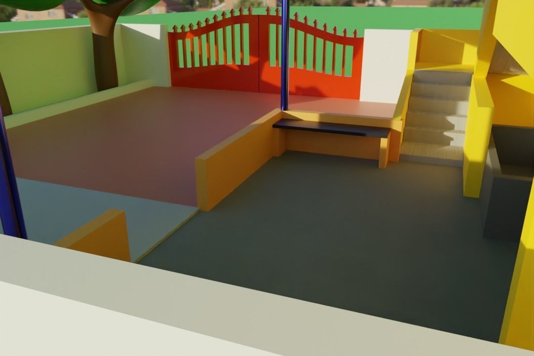 Lowpoly Indian style home 3D model_3