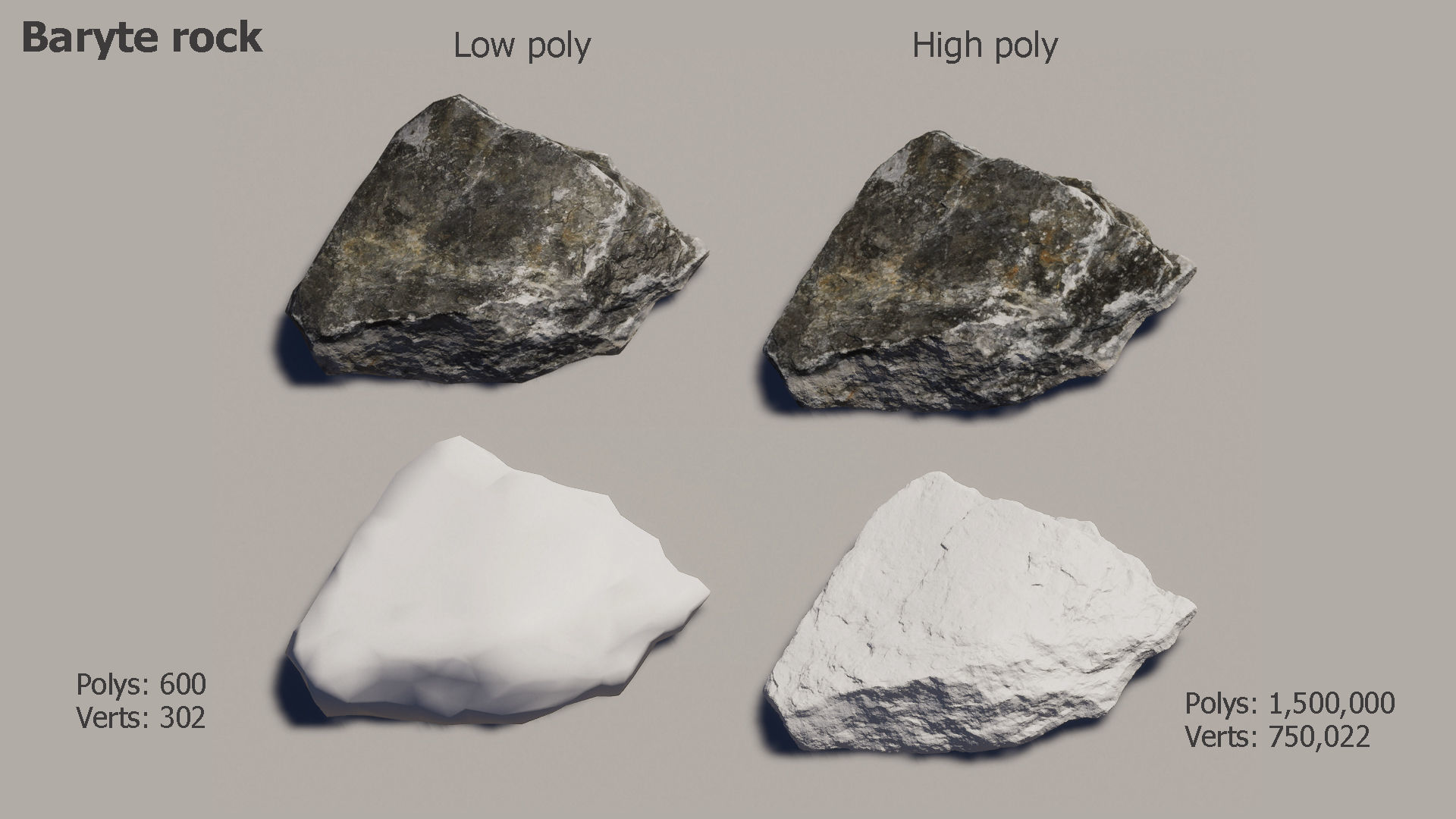Terrarium Rocks Low-poly 3D model_2