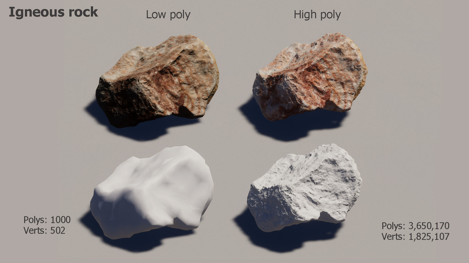 Terrarium Rocks Low-poly 3D model_3