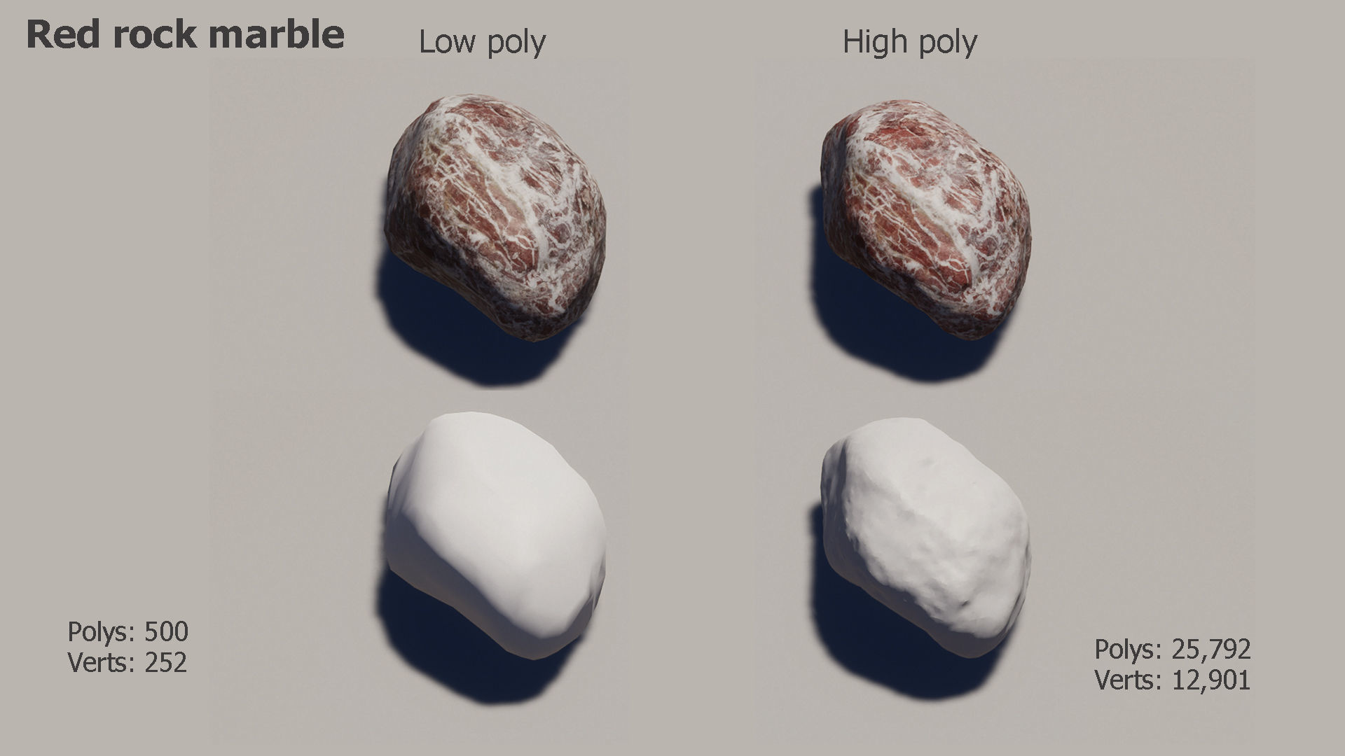 Terrarium Rocks Low-poly 3D model_4