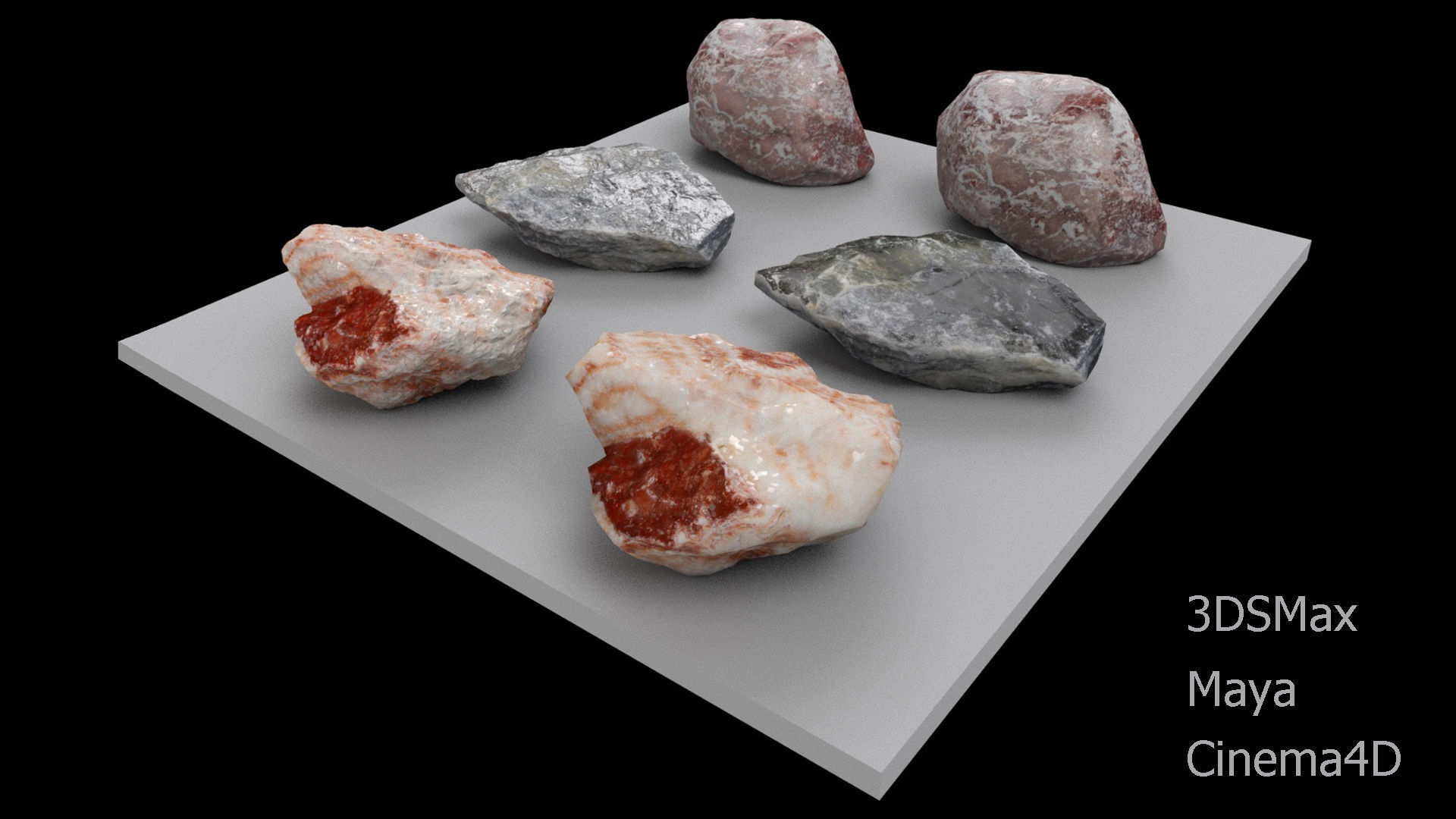 Terrarium Rocks Low-poly 3D model_1