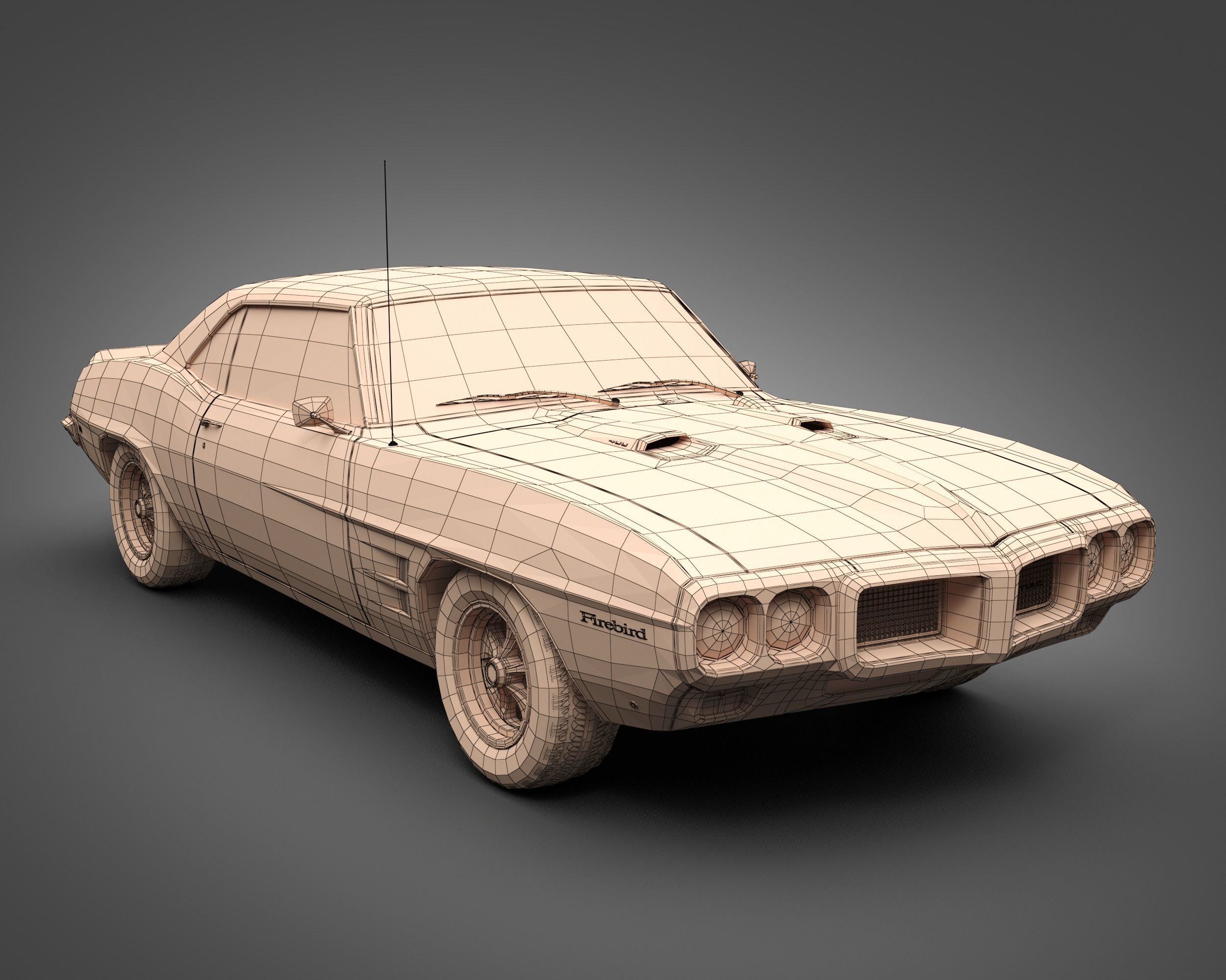 1969 Pontiac Firebird 400 3D model_12
