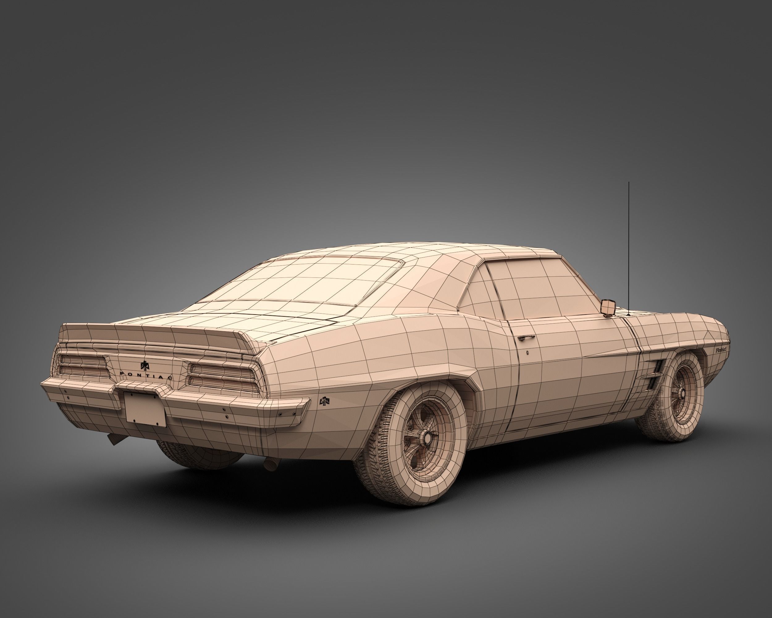 1969 Pontiac Firebird 400 3D model_8