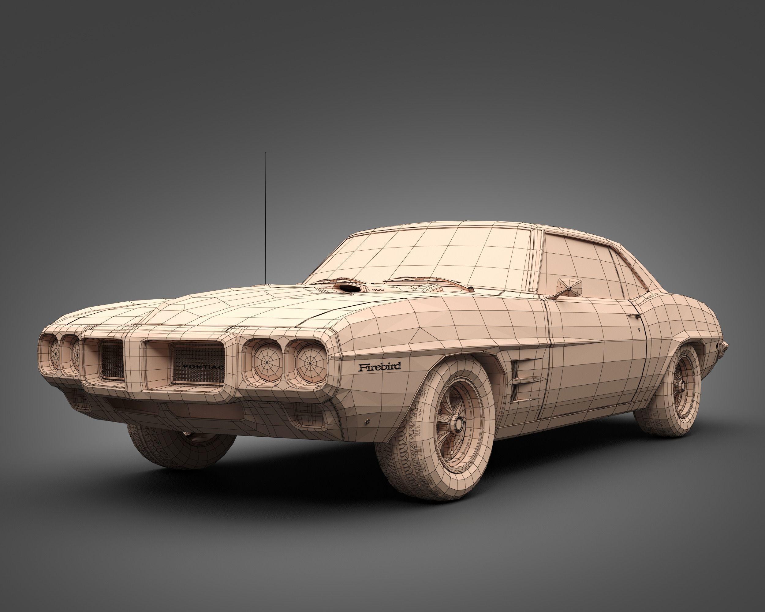 1969 Pontiac Firebird 400 3D model_7