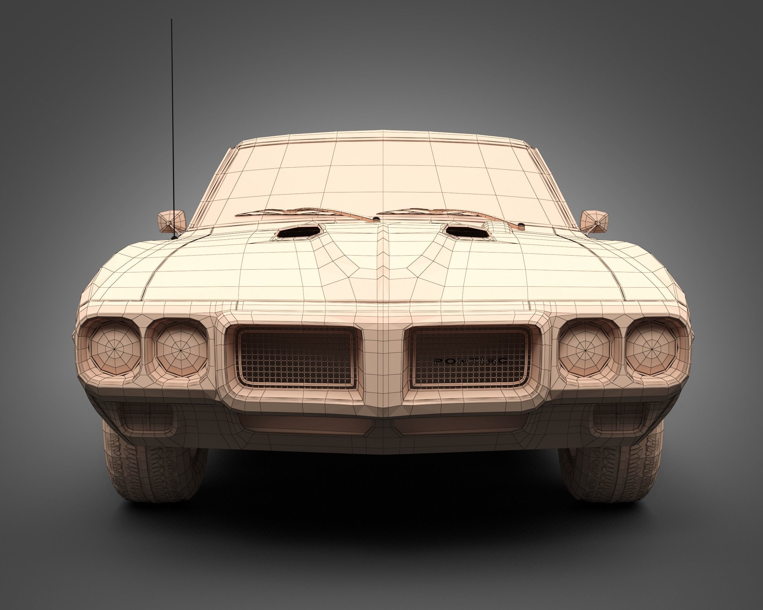 1969 Pontiac Firebird 400 3D model_9