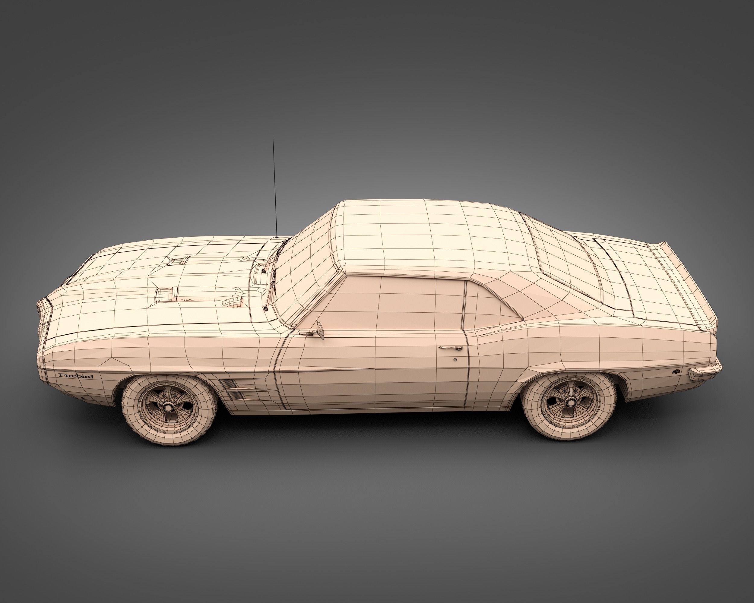 1969 Pontiac Firebird 400 3D model_11