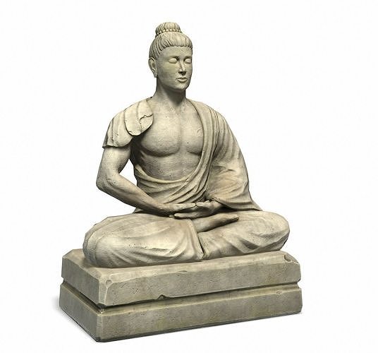 Meditator Statue Low-poly 3D model