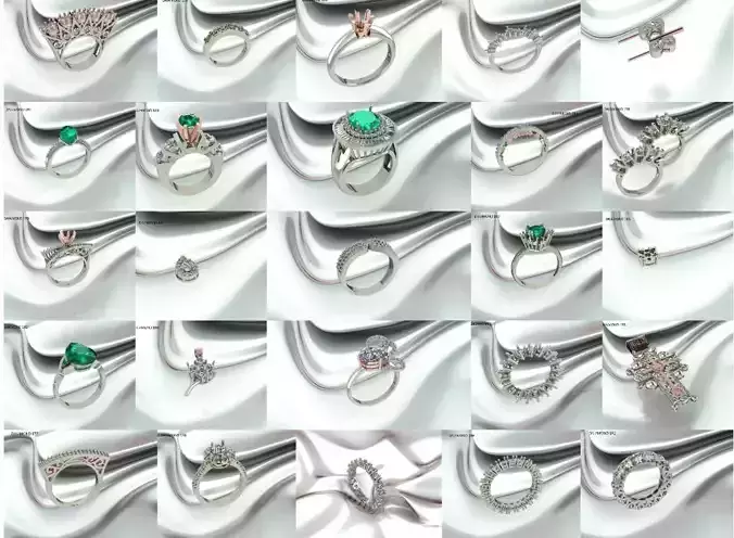 50 SINGLE DIAMOND RINGS  TURKEY DESIGNS 3DM