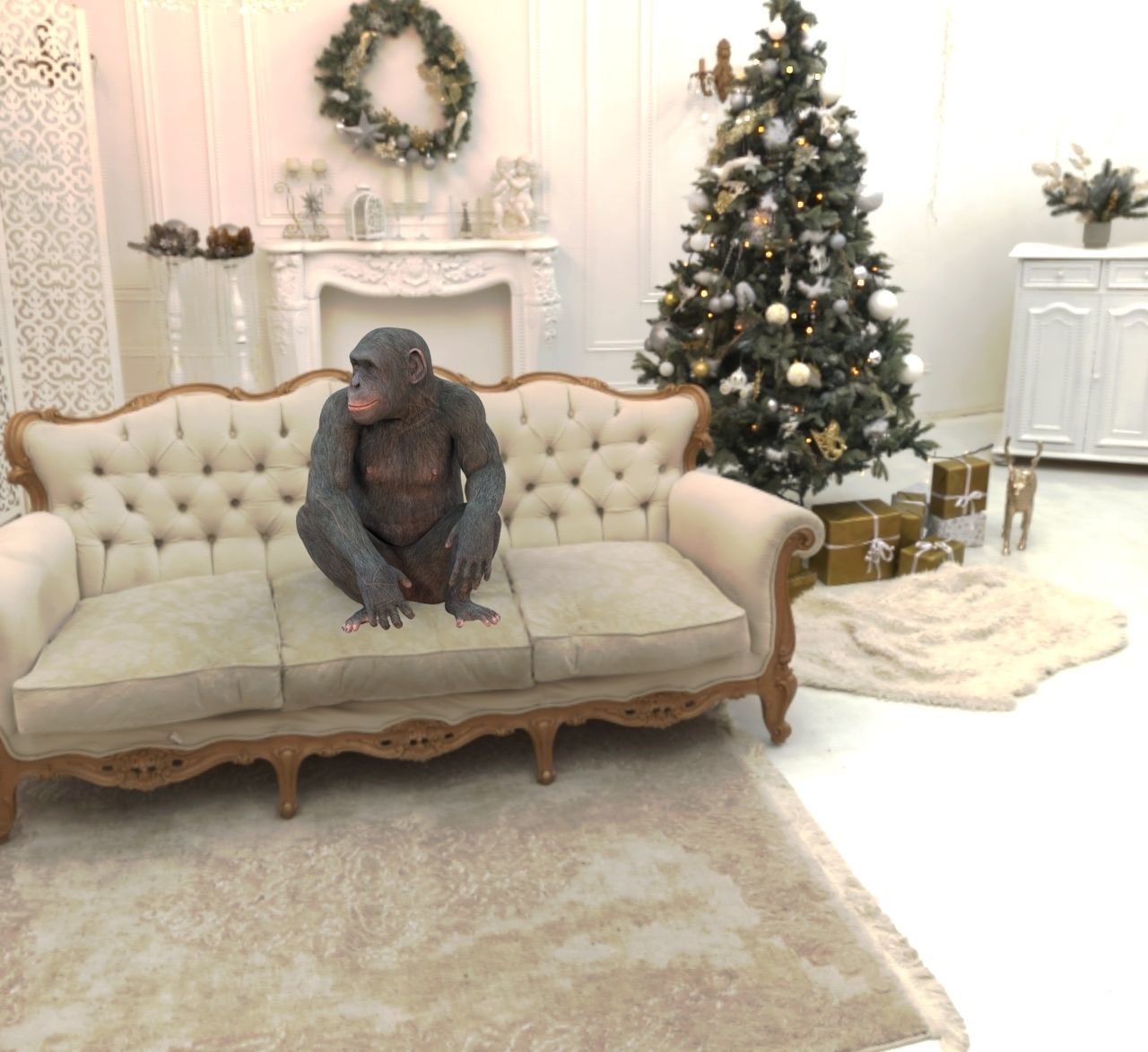 Ape monkey 3d model 3D model_2