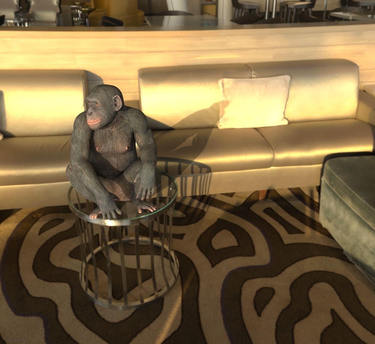 Ape monkey 3d model 3D model_3