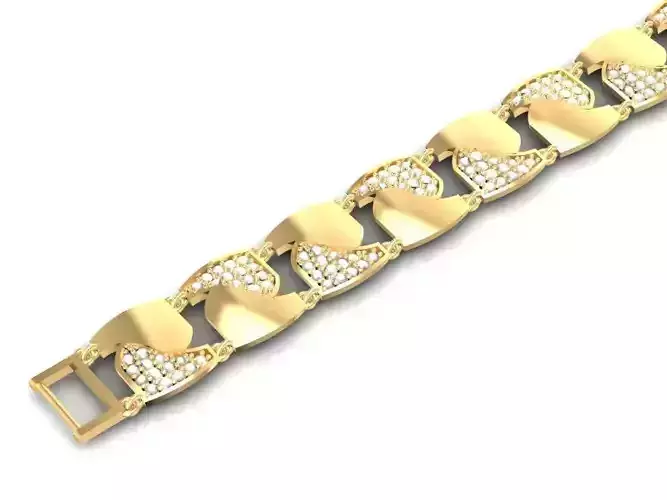Luxury Cuban Link Diamond Bracelet for Men 1345