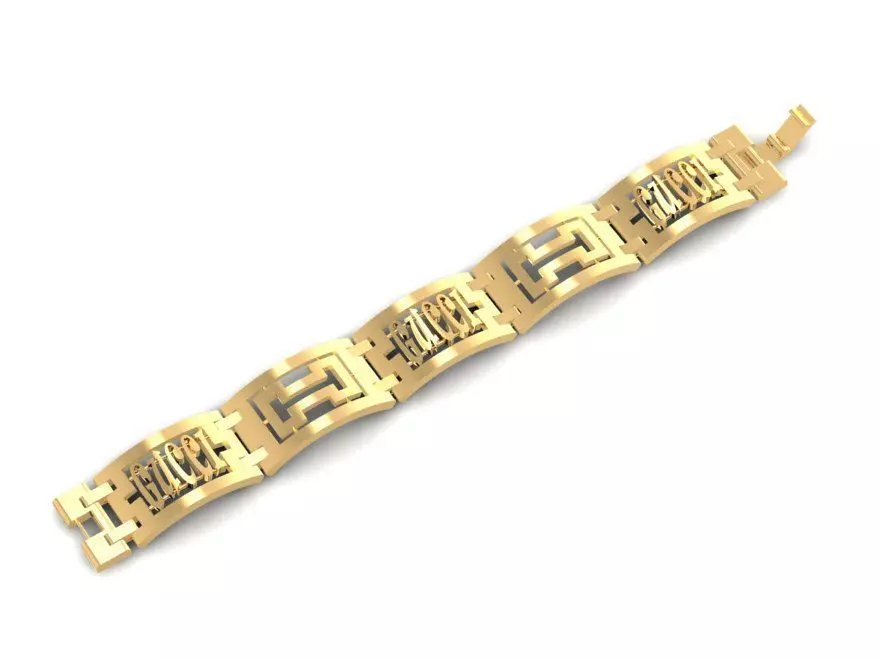 Luxury Gold Men Bracelet Geometric Link Design 1347 3D print model